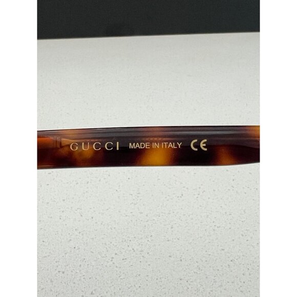 Gucci  GG0418S 003 Rectangular Acetate rhinestone brown Sunglasses -Spotted Turt - Picture 8 of 9